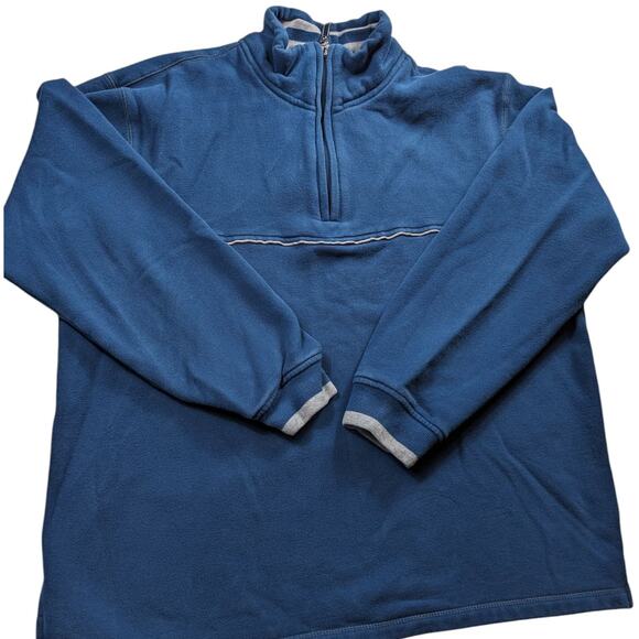 Arrow Sweatshirt Mens Large Blue 1/4 Zip Fleece Pullover Cozy Layer - Picture 1 of 13